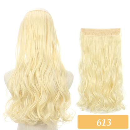 16" 22" Hair Extensions No Clip in Color Mixing Artificial Hair Piece For Women