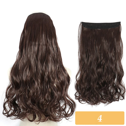 16" 22" Hair Extensions No Clip in Color Mixing Artificial Hair Piece For Women