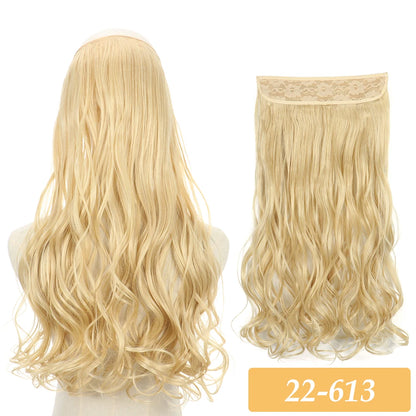 16" 22" Hair Extensions No Clip in Color Mixing Artificial Hair Piece For Women