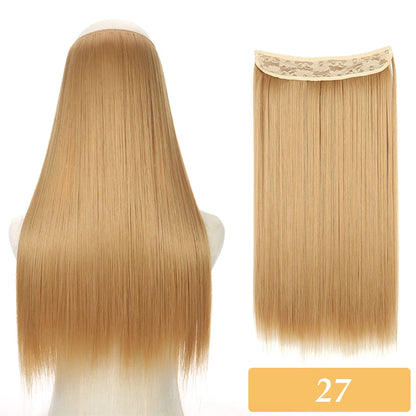 16" 22" Hair Extensions No Clip in Color Mixing Artificial Hair Piece For Women