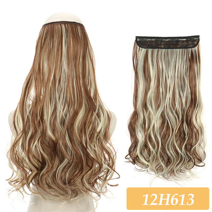 16" 22" Hair Extensions No Clip in Color Mixing Artificial Hair Piece For Women