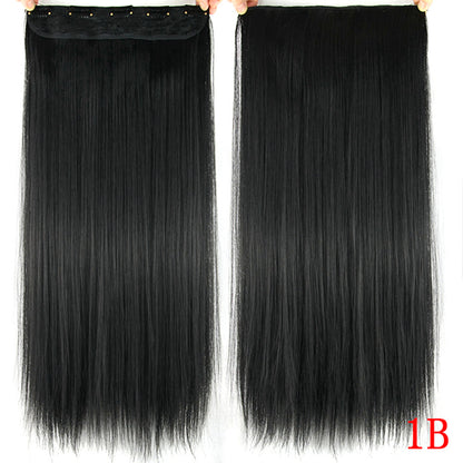 High Quality Great Length 28 Inches extra Weight 160 Grams Thicker Curly Straight 5 Clips in Synthetic Hair Extensions