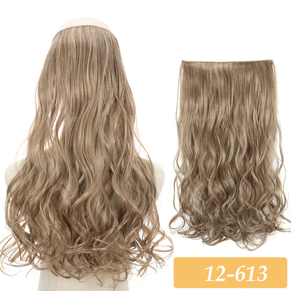 16" 22" Hair Extensions No Clip in Color Mixing Artificial Hair Piece For Women