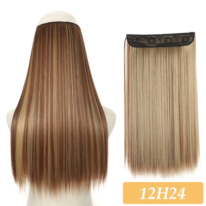 16" 22" Hair Extensions No Clip in Color Mixing Artificial Hair Piece For Women