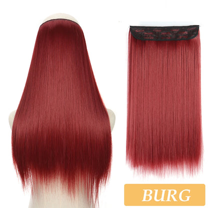 16" 22" Hair Extensions No Clip in Color Mixing Artificial Hair Piece For Women