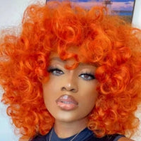 Fluffy orange curly hair