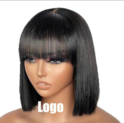 Portable Short Bob Transparent Hd Lace Wig 10 Inch  Wig 4x4 Closure Short Bob Wigs for  Brazilian and Indian Popular