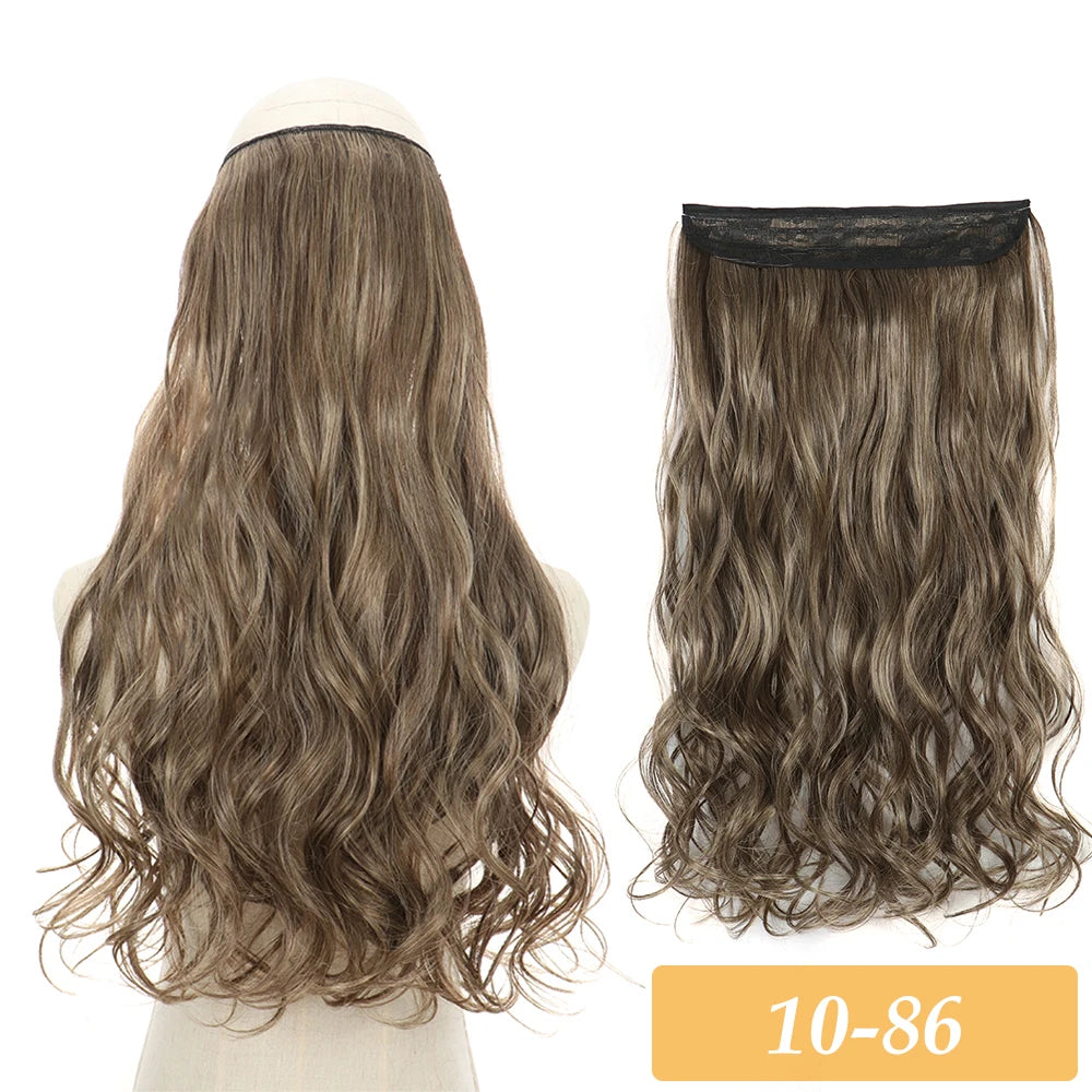 16" 22" Hair Extensions No Clip in Color Mixing Artificial Hair Piece For Women