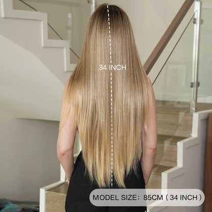 Supper Long 34 Inch 613 Blond Synthetic Wig Long Straight Blond Wig for Women No Lace Front Synthetic Wigs Blonde Hair Glueless