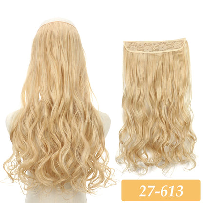 16" 22" Hair Extensions No Clip in Color Mixing Artificial Hair Piece For Women