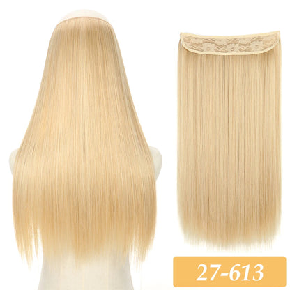 16" 22" Hair Extensions No Clip in Color Mixing Artificial Hair Piece For Women