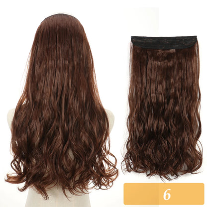 16" 22" Hair Extensions No Clip in Color Mixing Artificial Hair Piece For Women