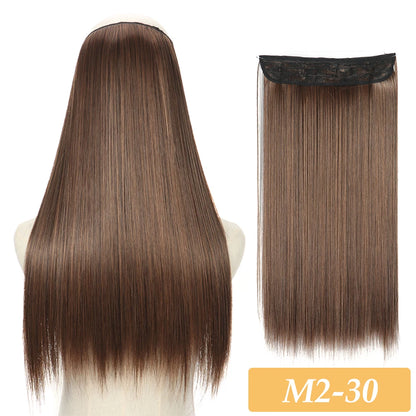 16" 22" Hair Extensions No Clip in Color Mixing Artificial Hair Piece For Women