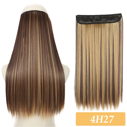 16" 22" Hair Extensions No Clip in Color Mixing Artificial Hair Piece For Women