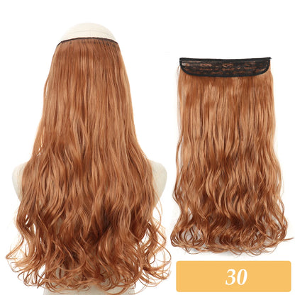 16" 22" Hair Extensions No Clip in Color Mixing Artificial Hair Piece For Women