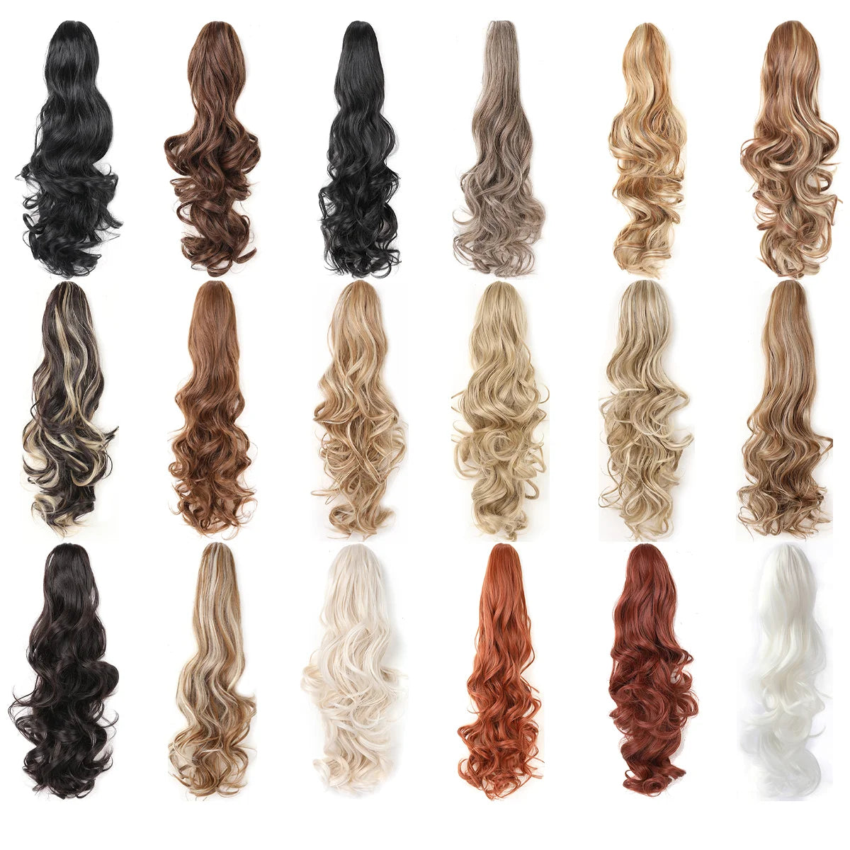 Claw Clip Ponytail Extension 18"&24 Clip in Wavy Synthetic Ponytail Hair Extensions Long Pony Tails for Women Extensions