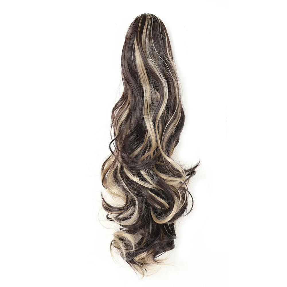 Claw Clip Ponytail Extension 18"&24 Clip in Wavy Synthetic Ponytail Hair Extensions Long Pony Tails for Women Extensions