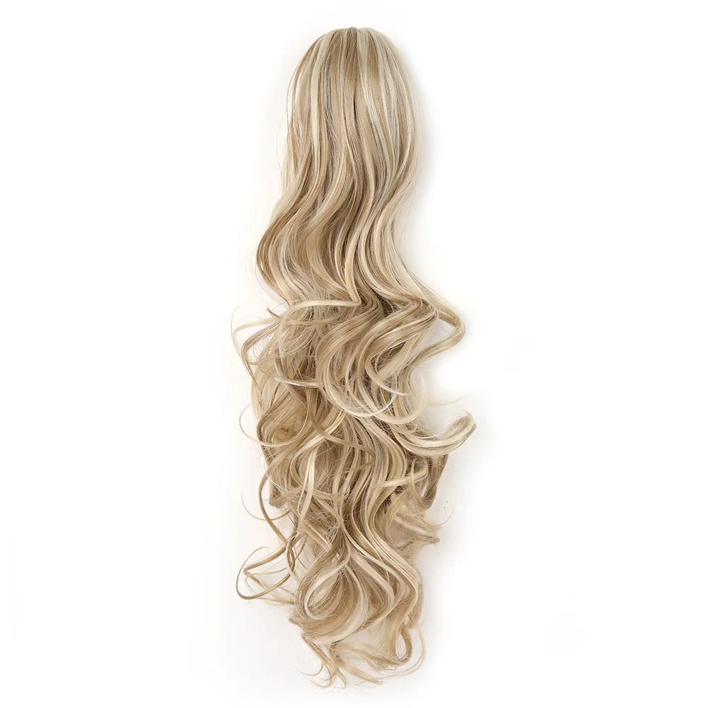 Claw Clip Ponytail Extension 18"&24 Clip in Wavy Synthetic Ponytail Hair Extensions Long Pony Tails for Women Extensions
