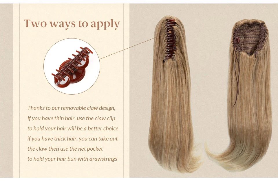 Synthetic Claw Clip In Ponytail Hair Extensions