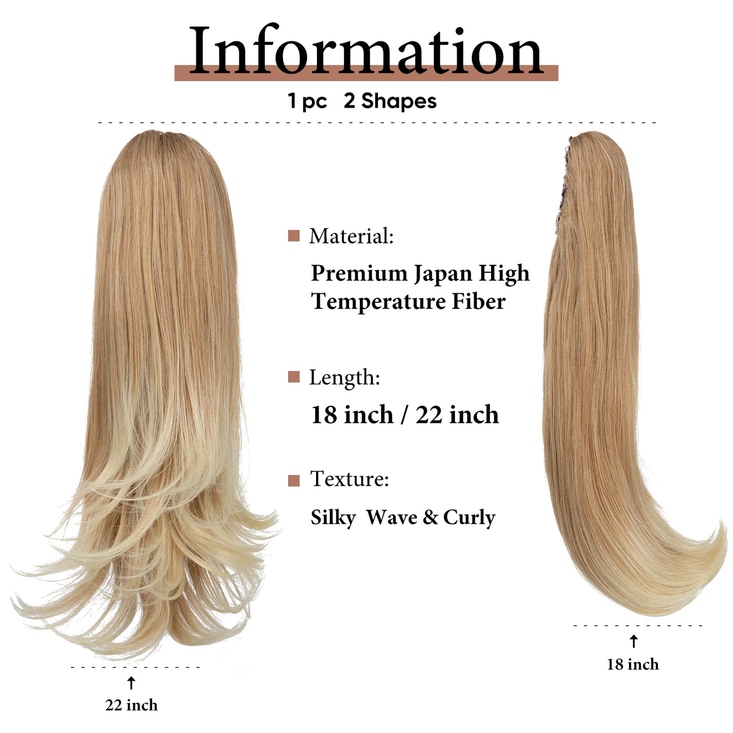 Synthetic Claw Clip In Ponytail Hair Extensions