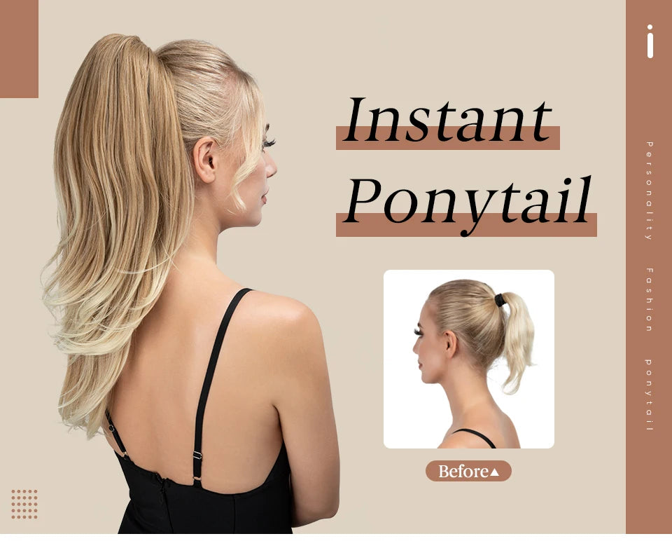 Synthetic Claw Clip In Ponytail Hair Extensions