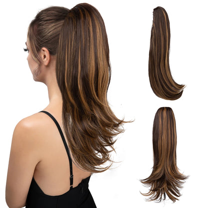Synthetic Claw Clip In Ponytail Hair Extensions